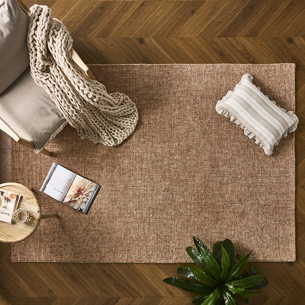 Derby Sandstone Melange Wool Rug Adairs