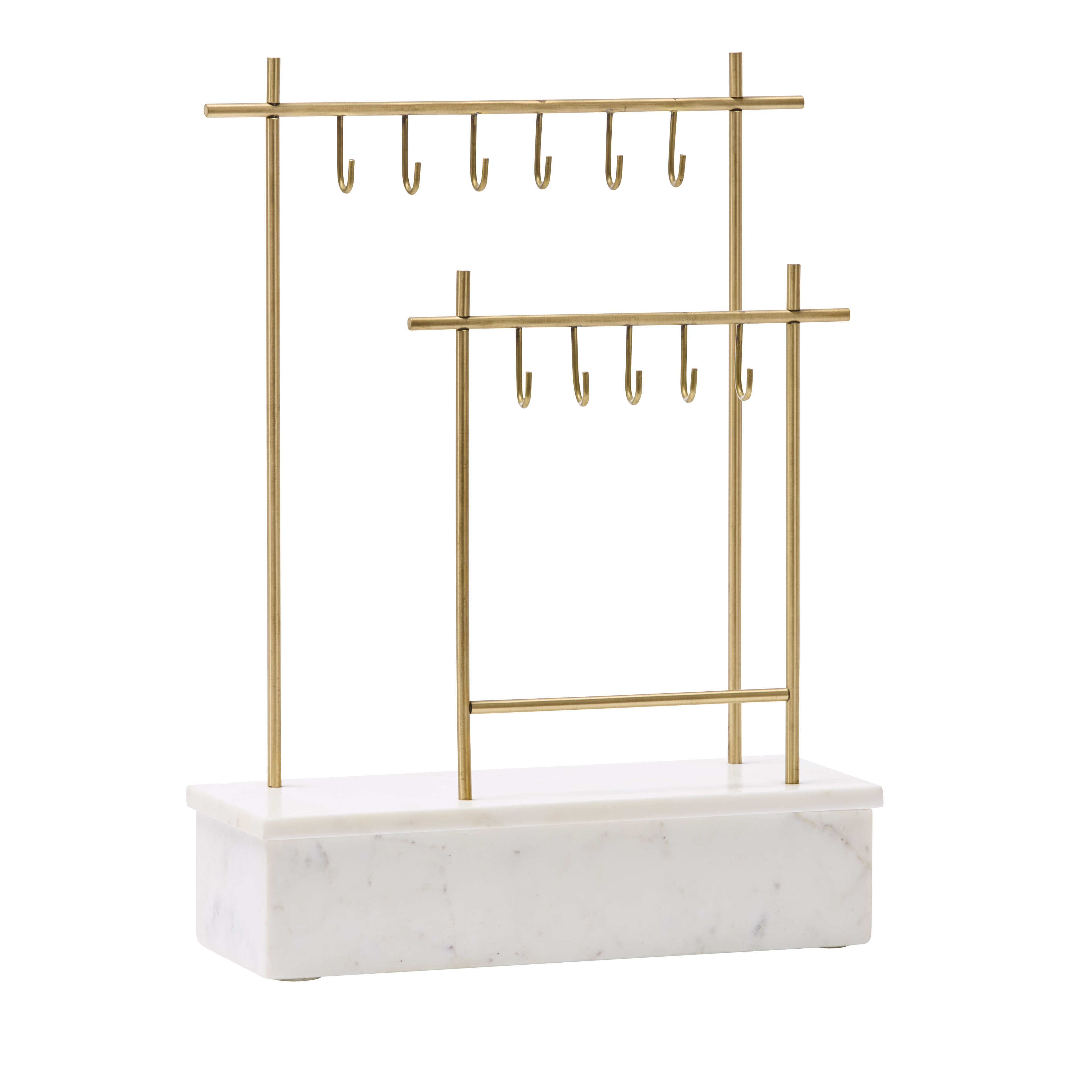 White Necklace Stand Metal 4 Layered Rotating Mobile Accessories,