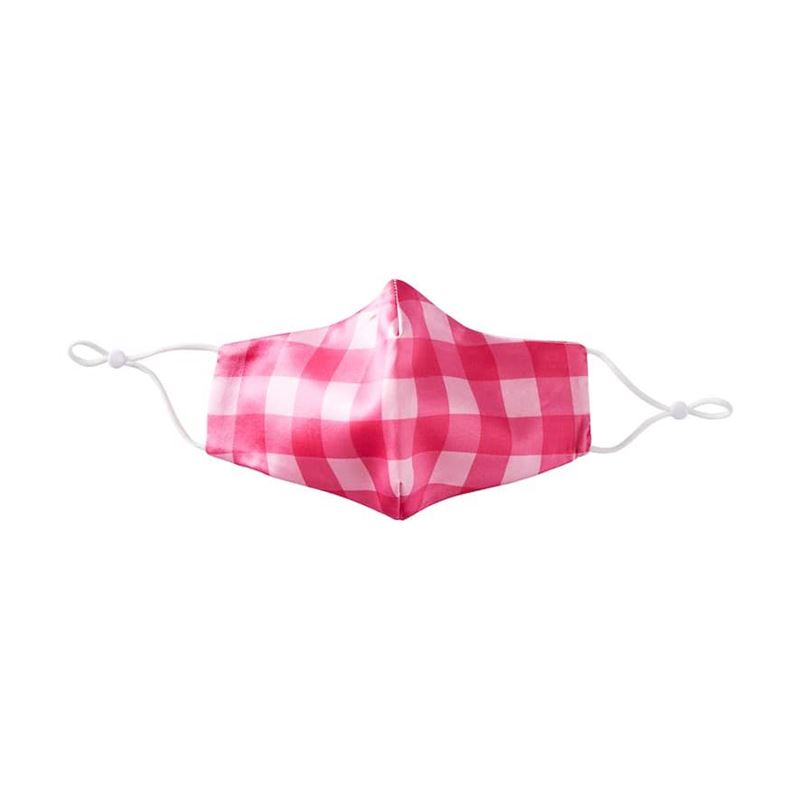 Pure Silk Brights Gingham Pink Face Mask