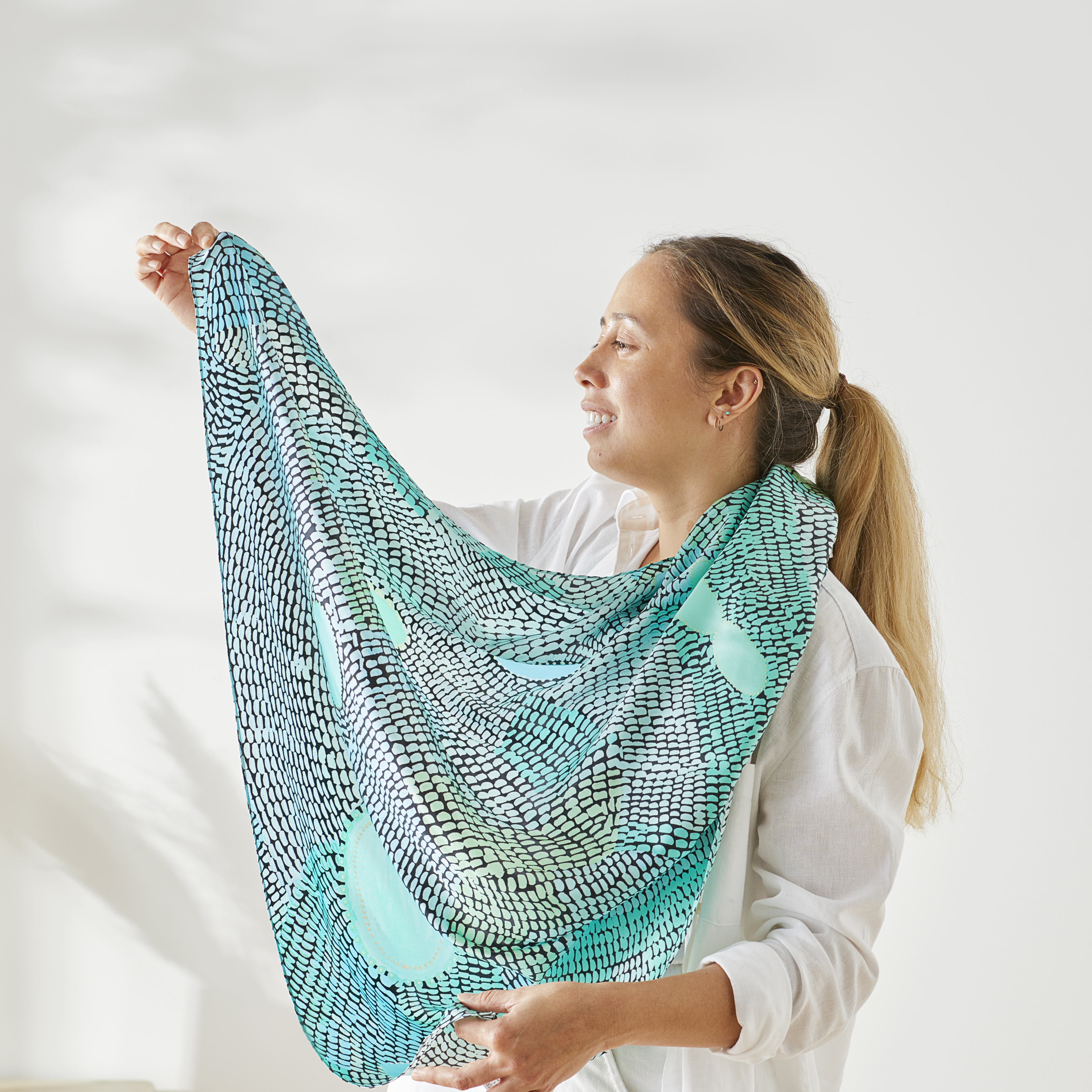 aqua scarves