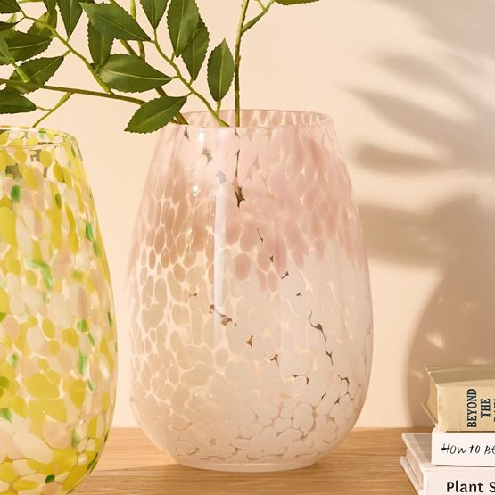 White Pink Speckle Vase