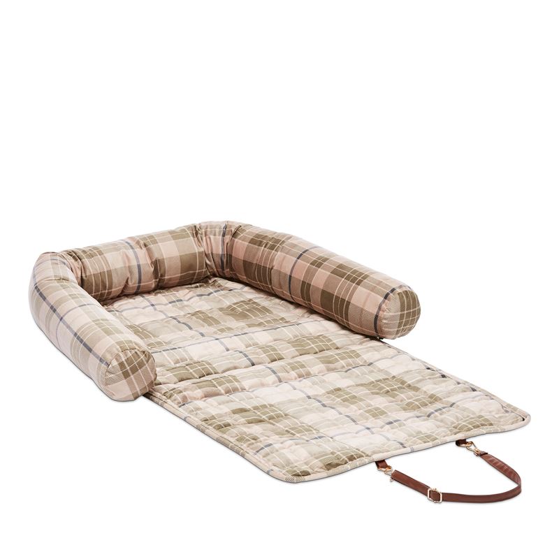 Maisy Biscuit & Forest Check Fold-Out Pet Bed