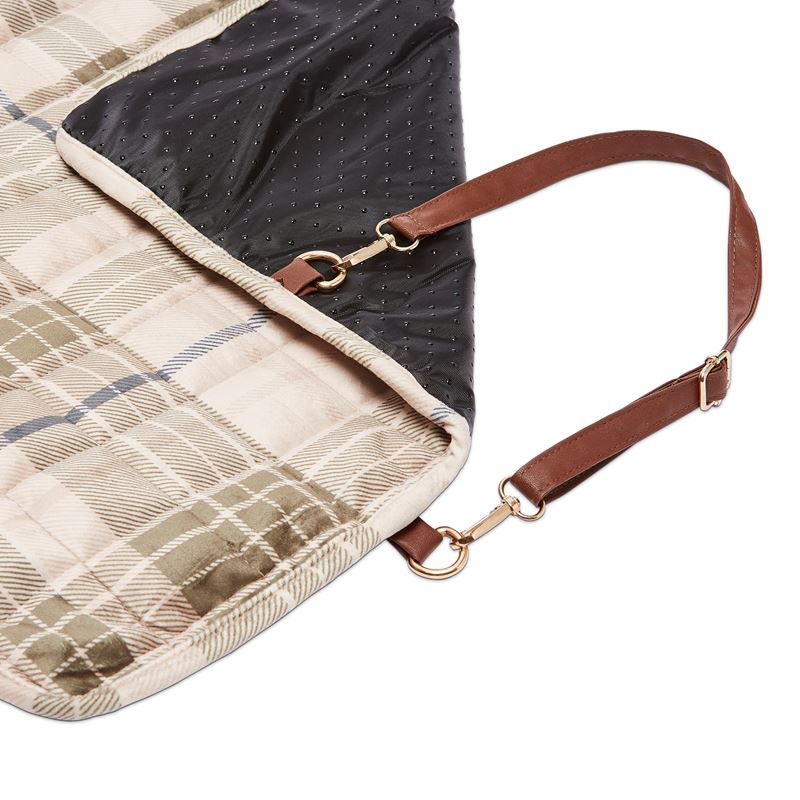 Maisy Biscuit & Forest Check Fold-Out Pet Bed