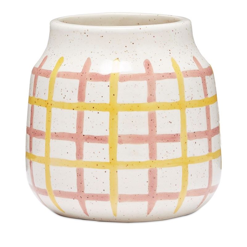 Taka Yellow & Pink Check Vase