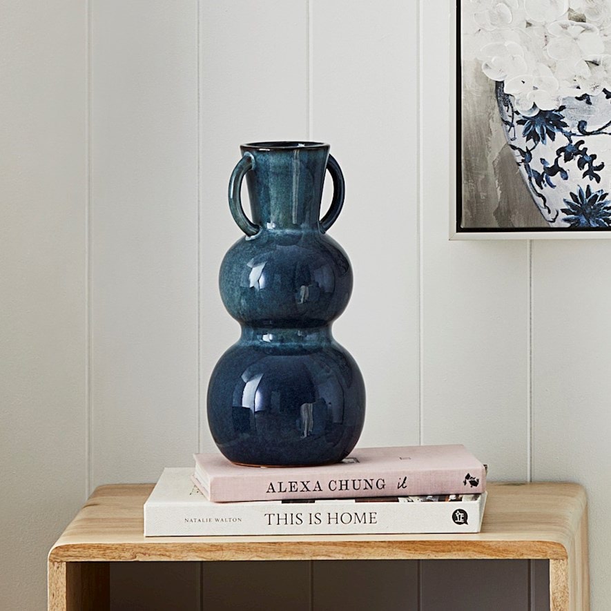 Blue Illusion Teal Waisted Vase Adairs