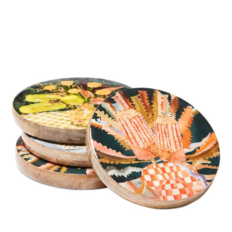 Table Flower Mixed Coasters Pack of 4