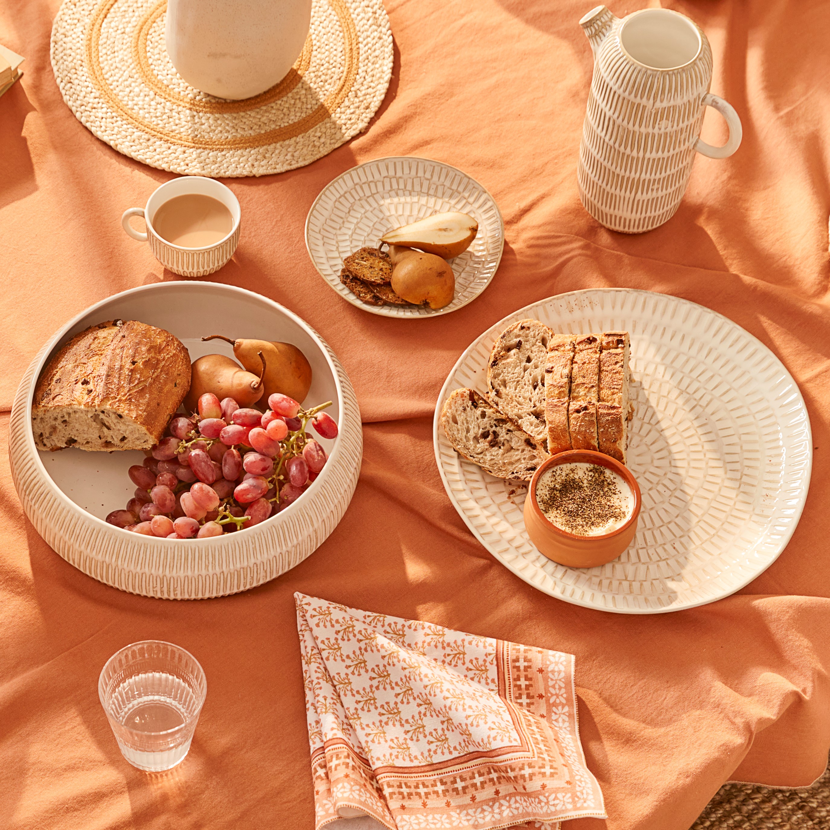 Porto White & Natural Servingware Adairs