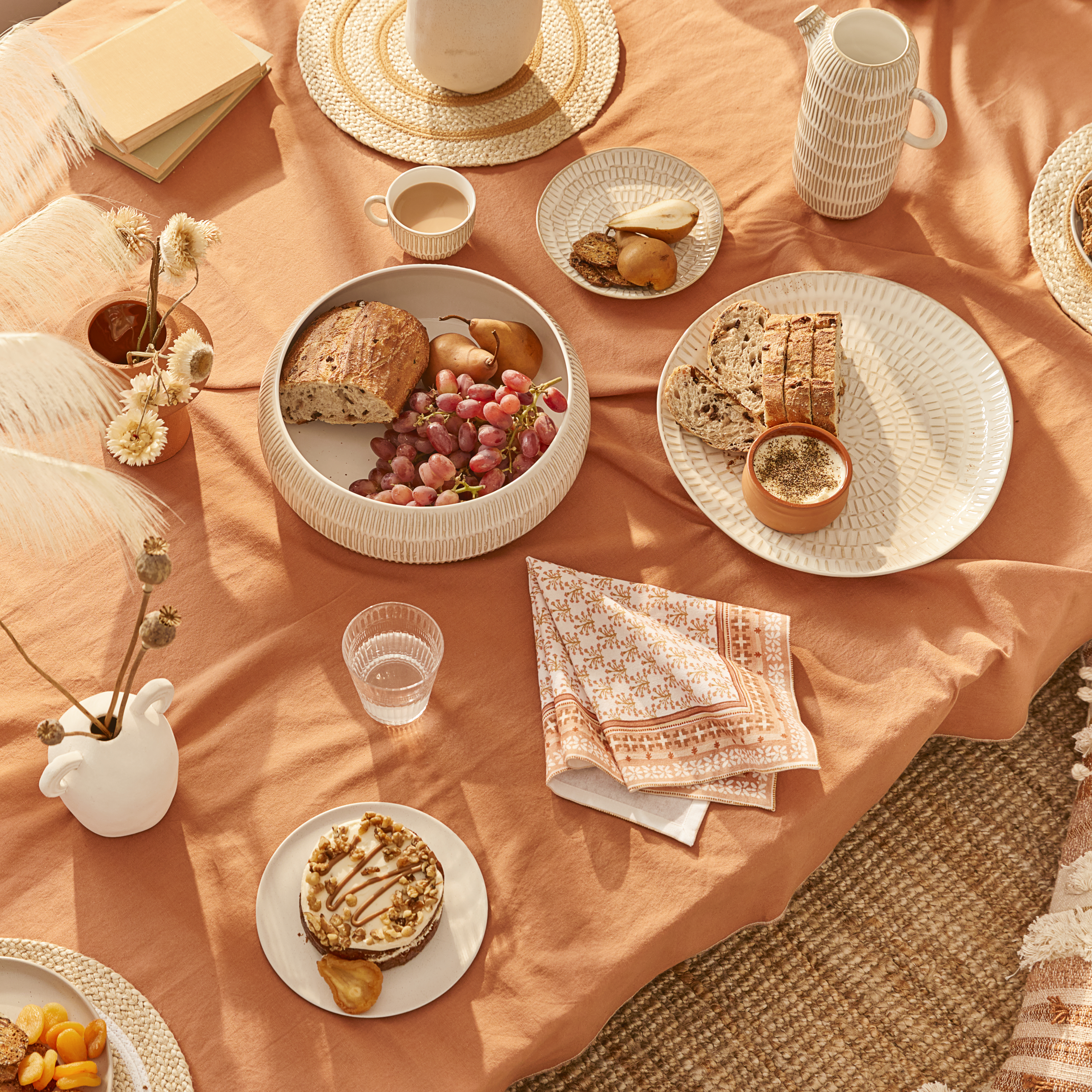 Porto White & Natural Servingware Adairs