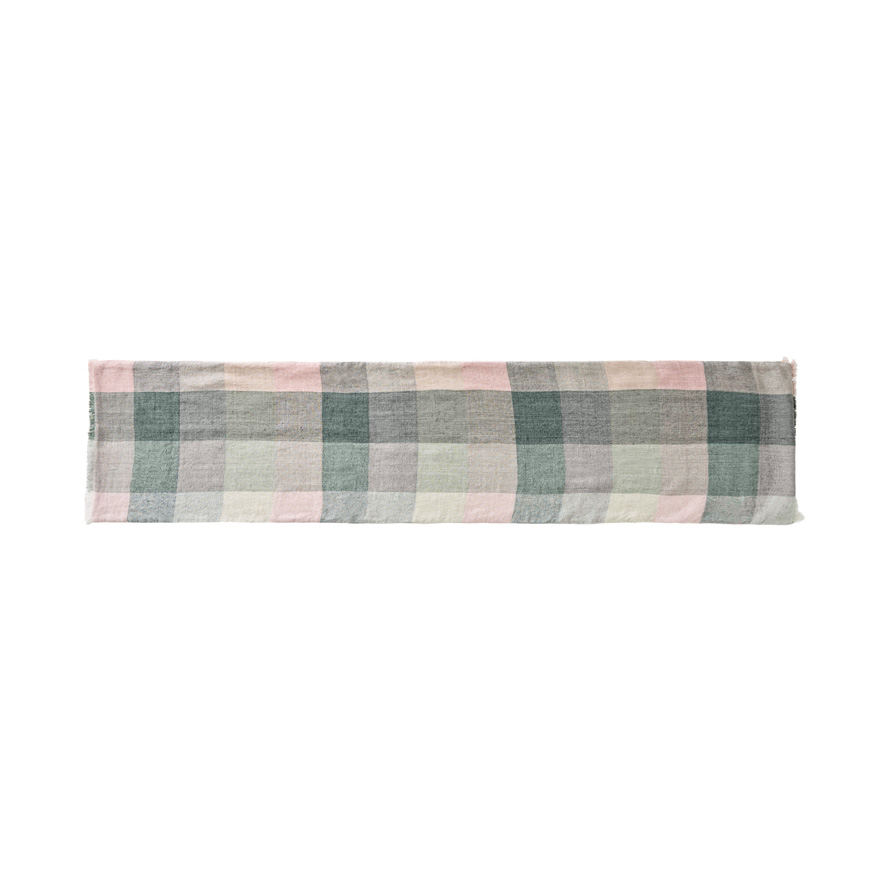 Rae Malmo Pink Green Check Table Runner Adairs