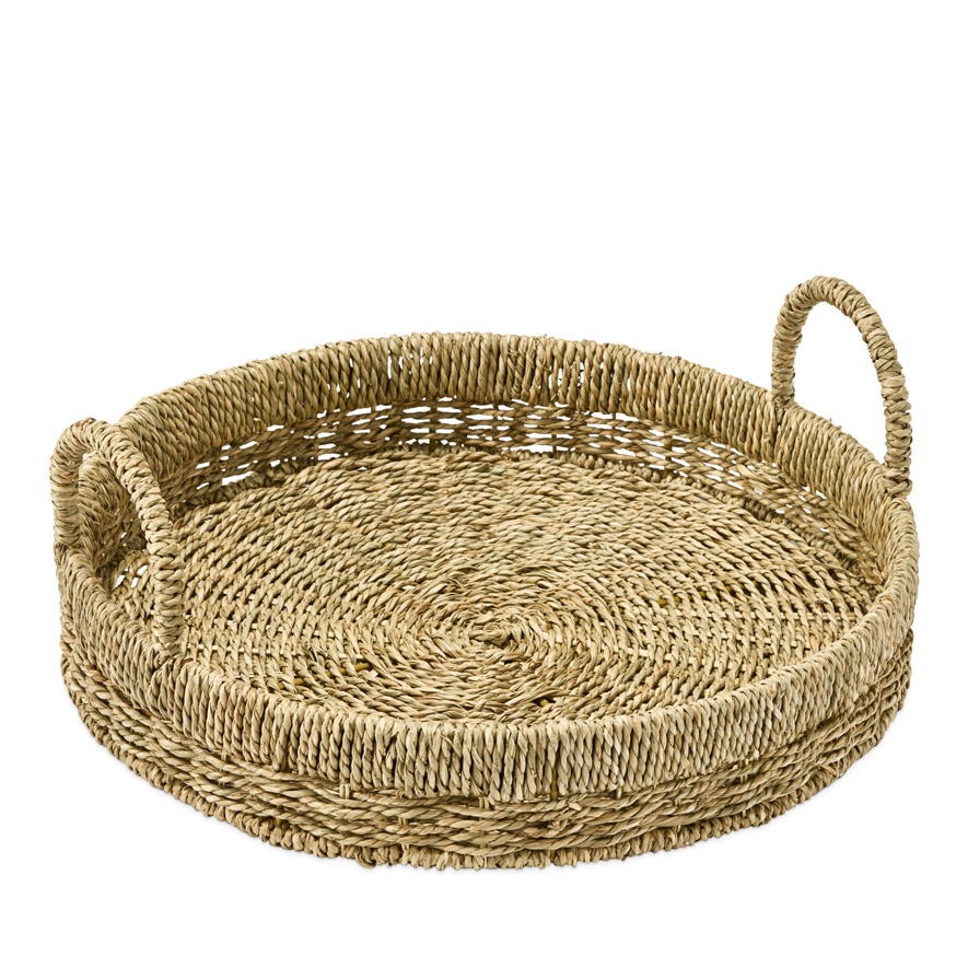 Selina Natural Round Tray Adairs