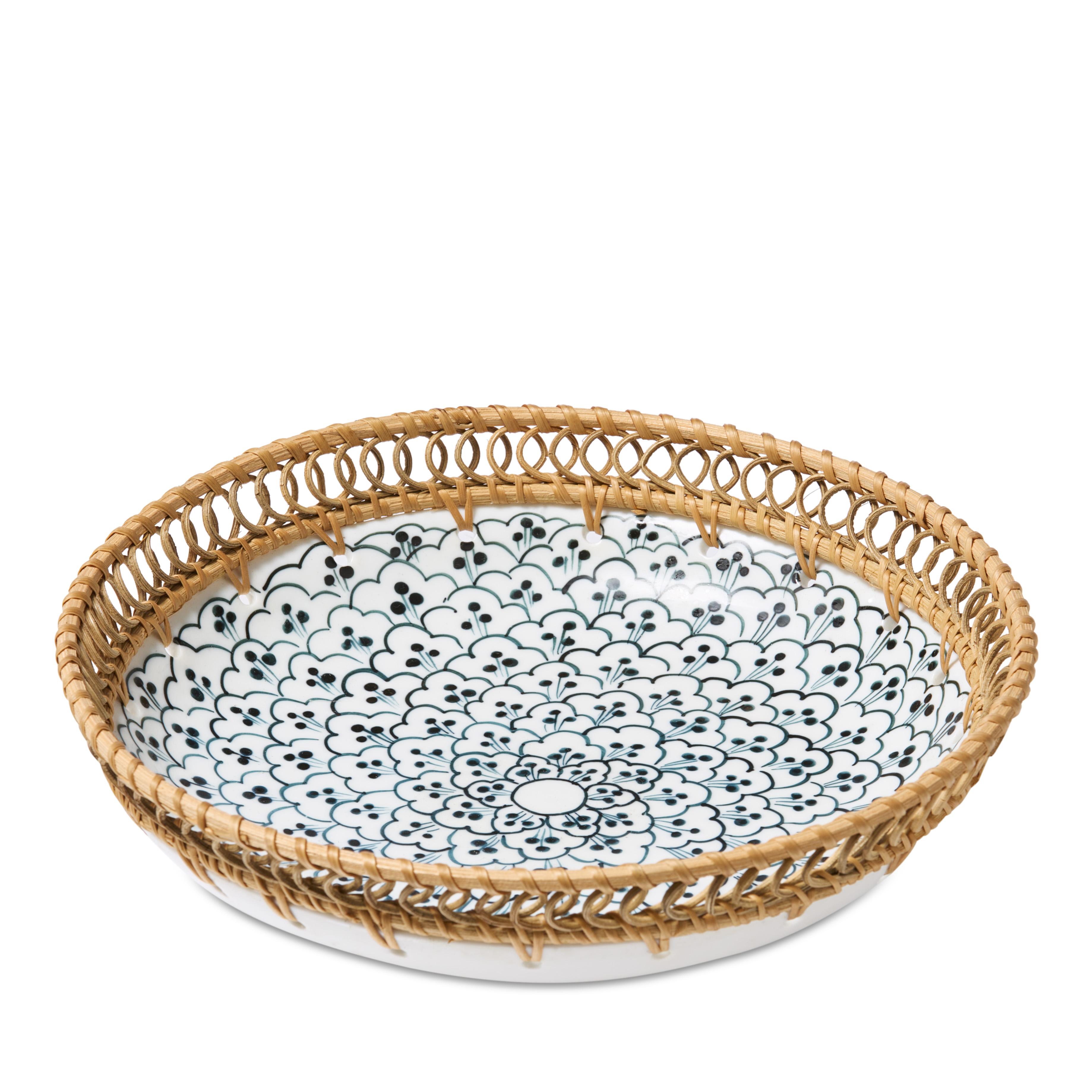Santorini Blue & Natural Fruit Bowl Adairs