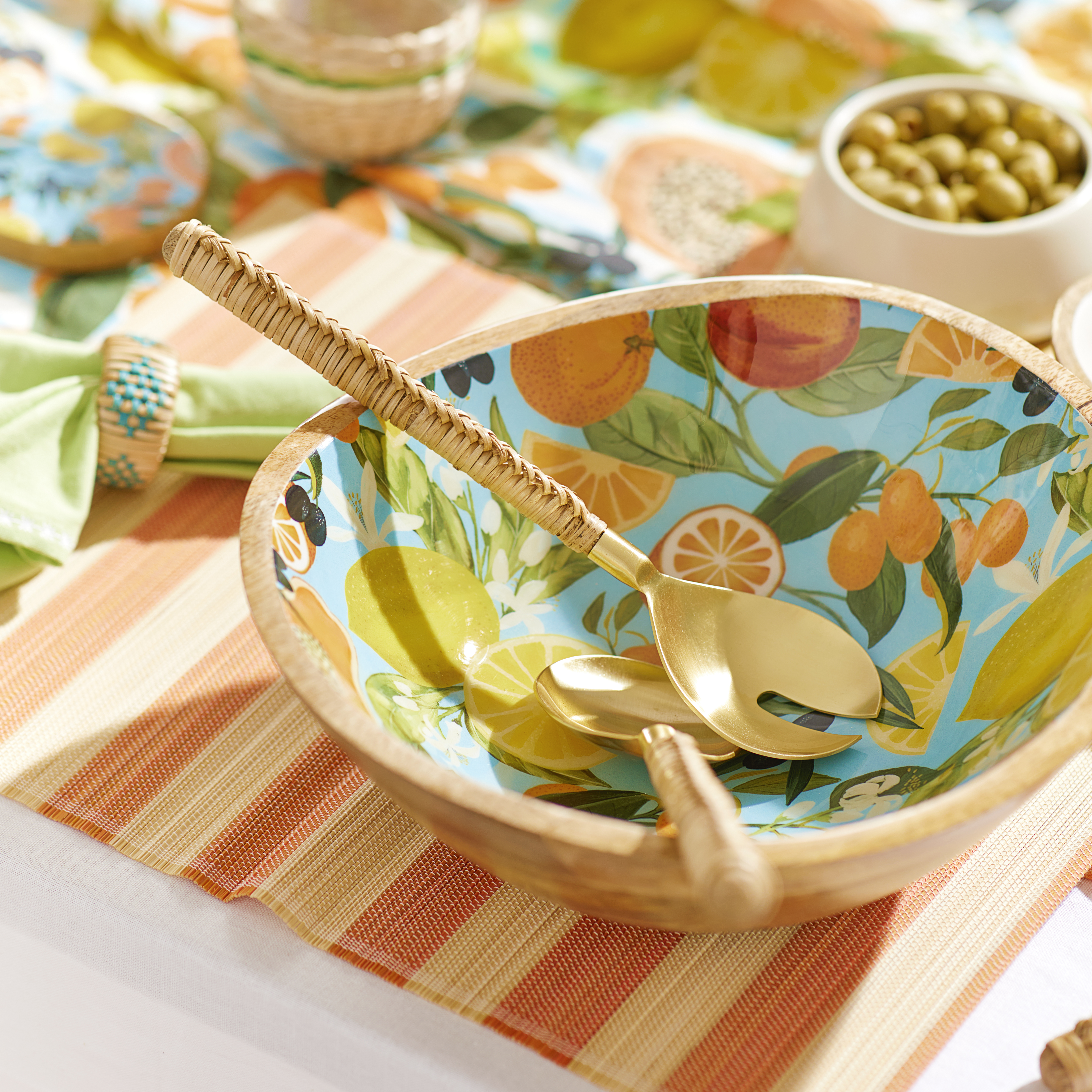 Soho Collection Natural Gold Salad Servers Adairs