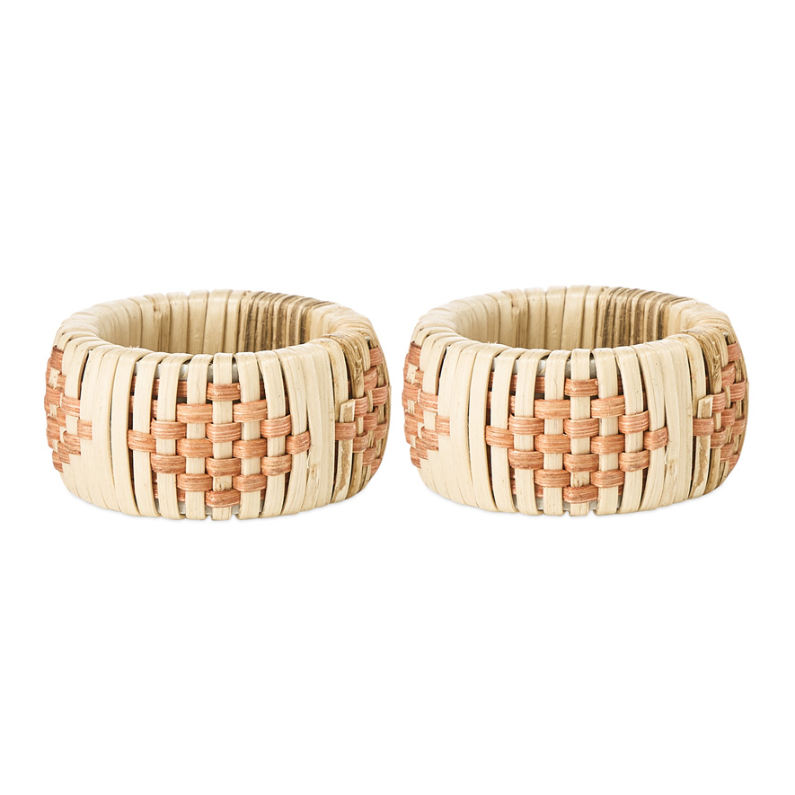 Tuscan Natural & Coral Napkin Ring Pack of 2 Adairs