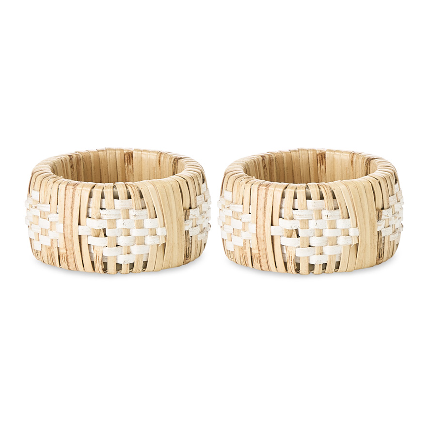 Tuscan Natural & White Napkin Ring Pack of 2 Adairs