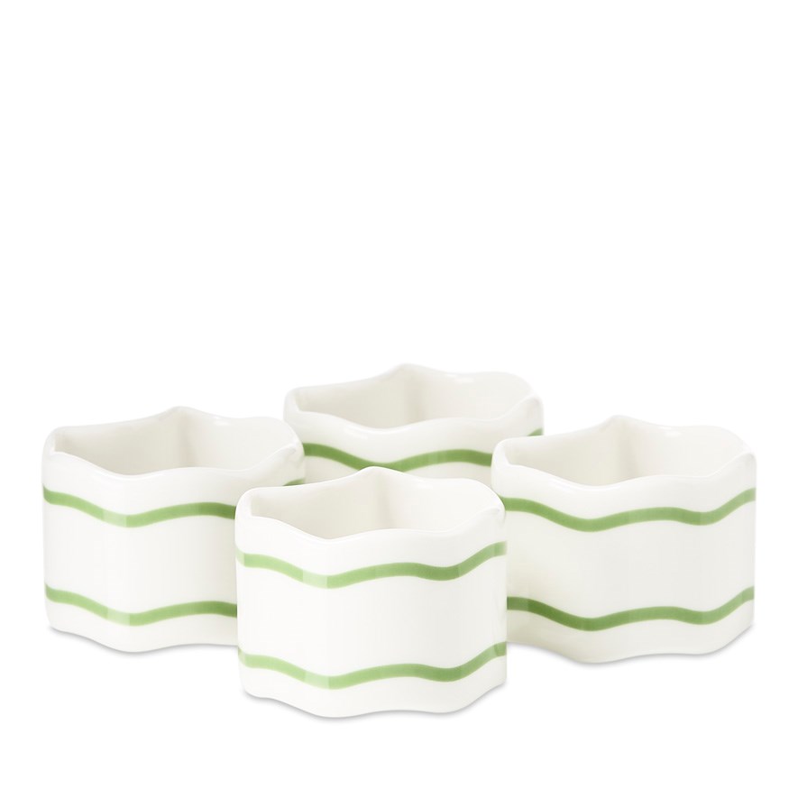 Sadie Green Tea Napkin Rings Pack of 4 Adairs