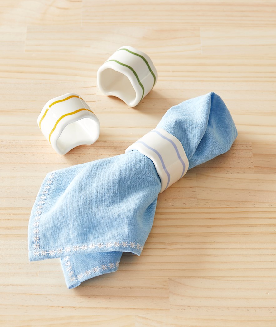 Sadie Mustard Napkin Rings Pack of 4 Adairs