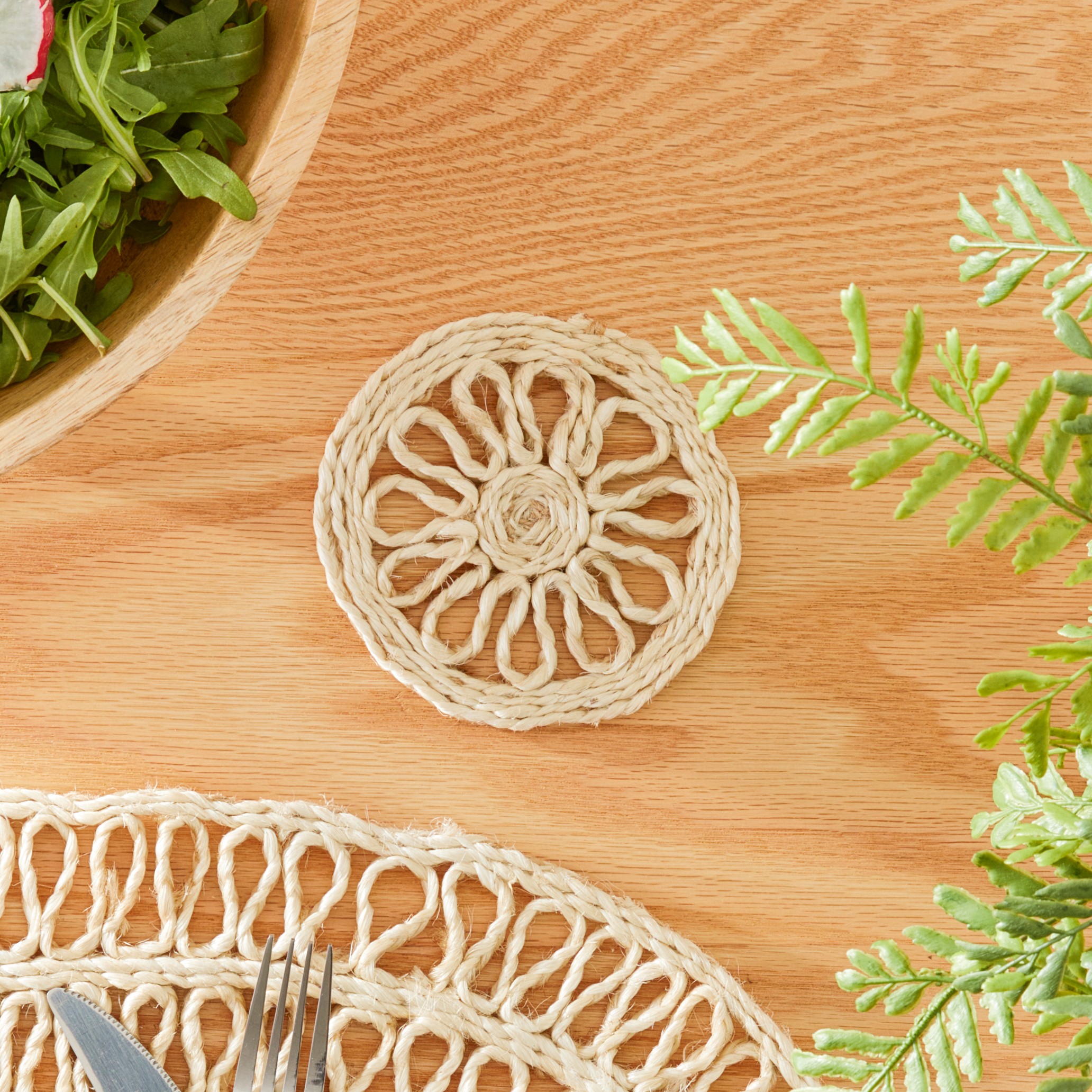 Palermo Natural Coasters Pack of 4 Adairs