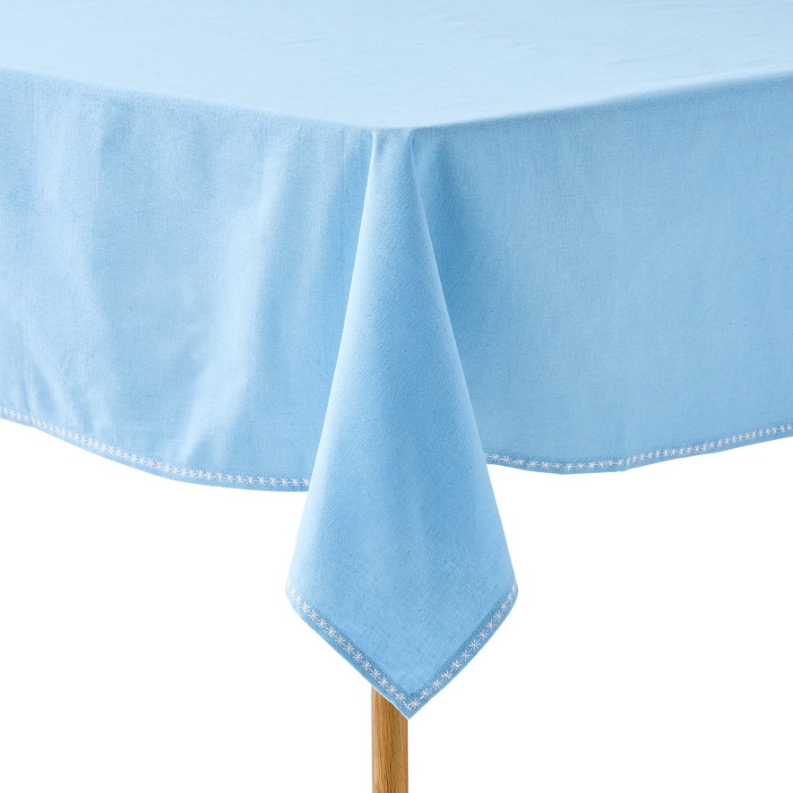 Santorini Cloud Blue Tablecloth Adairs