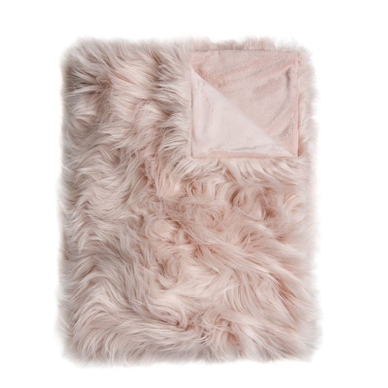 Alpine Dusty Pink Fur Throw