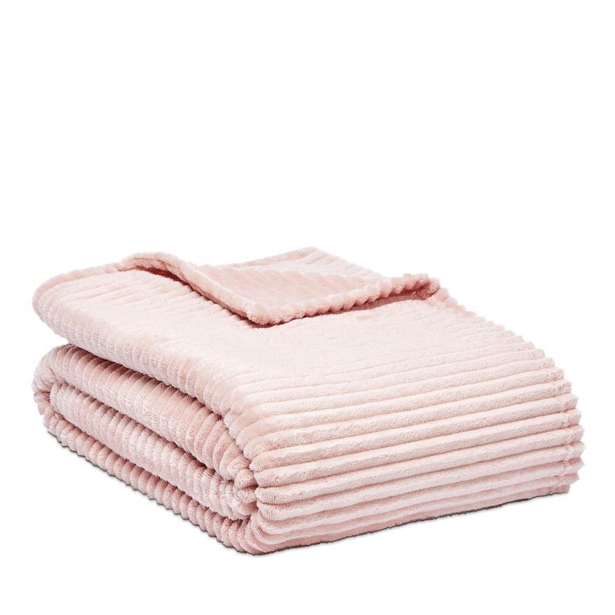 Evan Blush Ribbed Blanket Adairs
