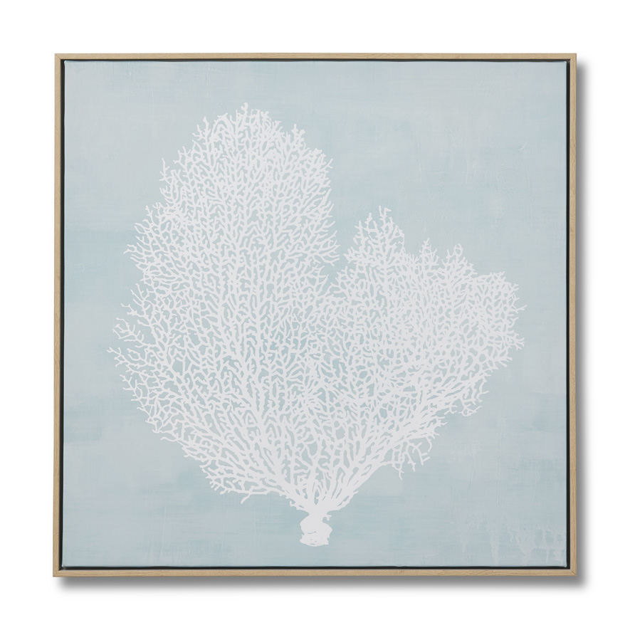 Hamptons Coral Sage Canvas Adairs