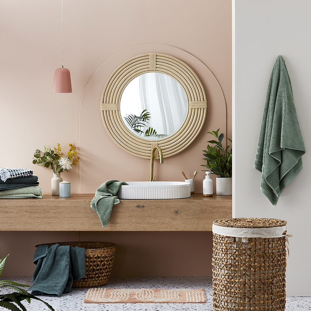 Natural Round Loop Rattan Mirror Adairs