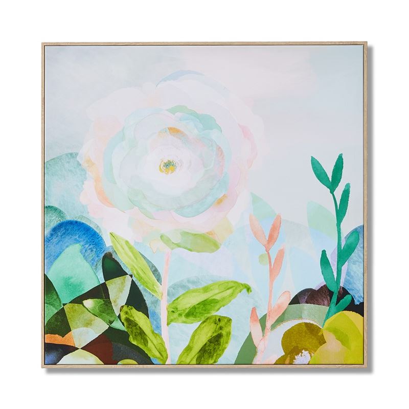 Watercolour Full Bloom Pastel Flowers Wall Art