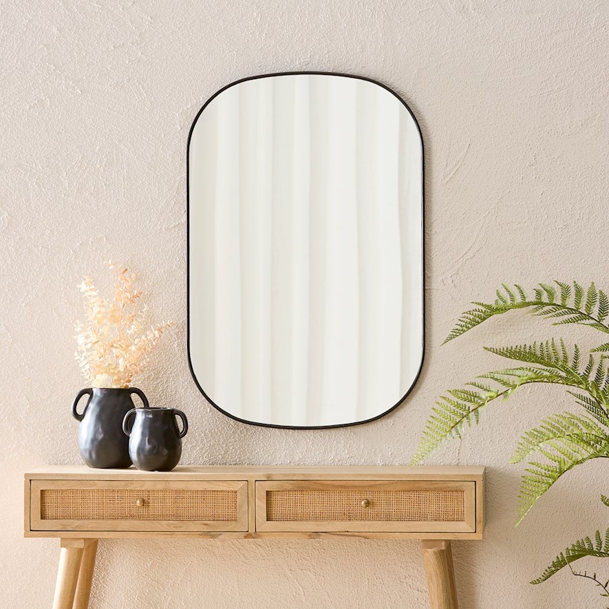 Kingston Black Portrait Mirror Adairs