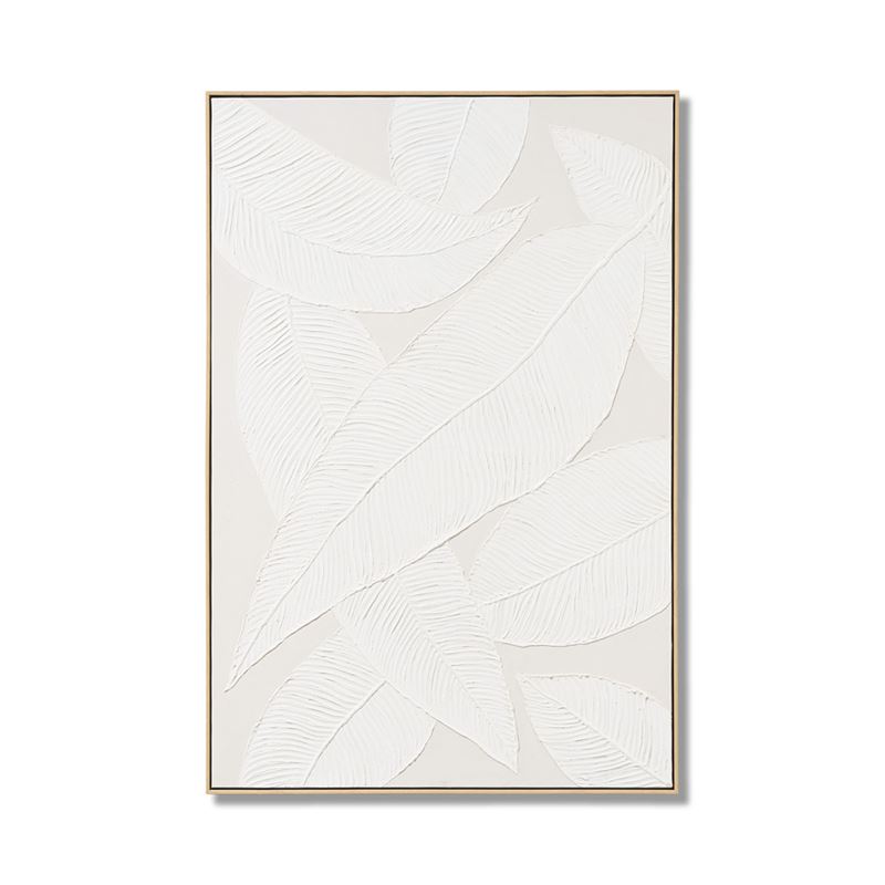 Moma White Leaves Canvas