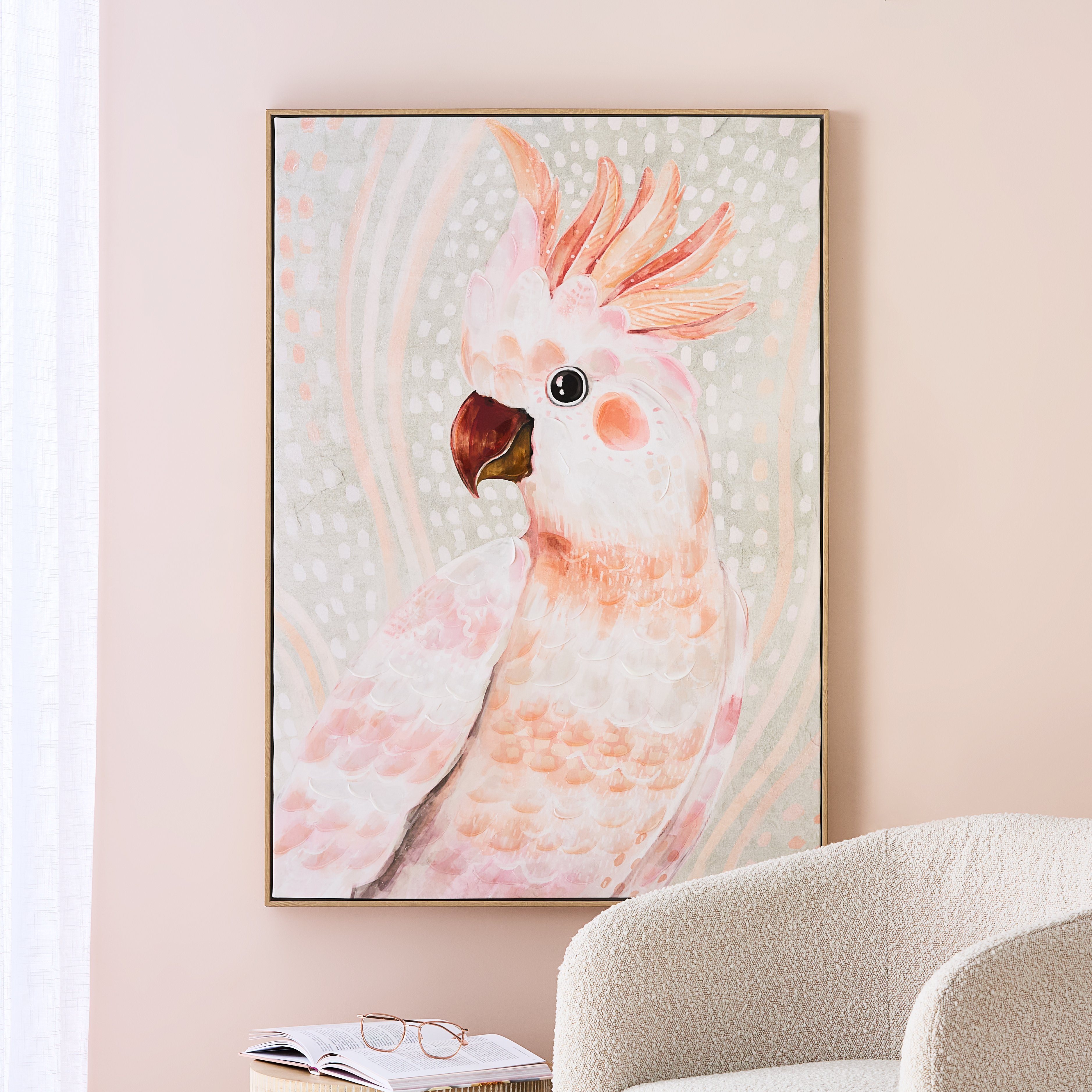Aves Pink Cockatoo Canvas Adairs