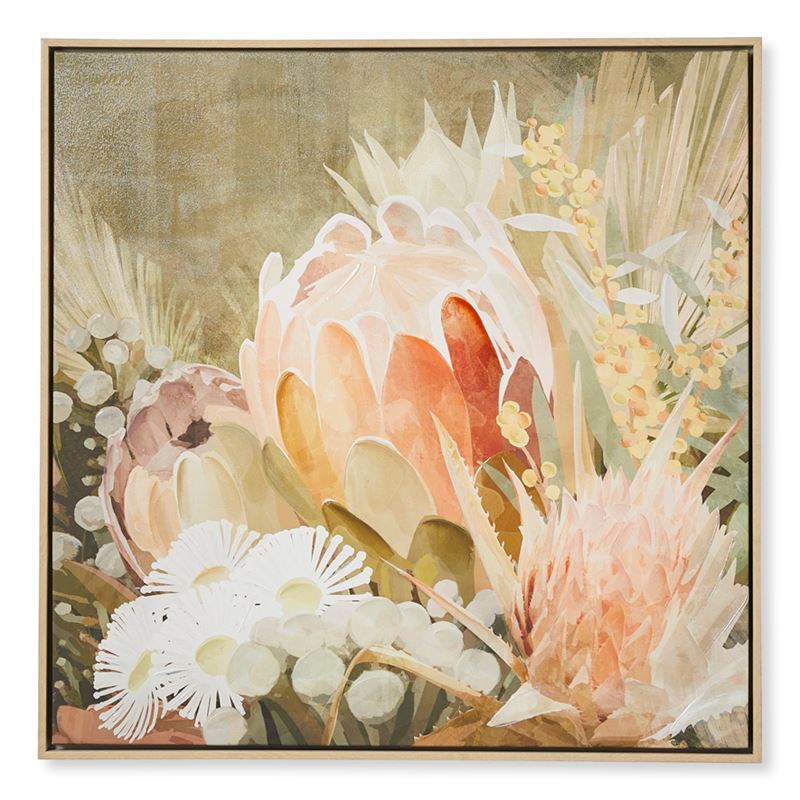 Native Peach Protea Canvas