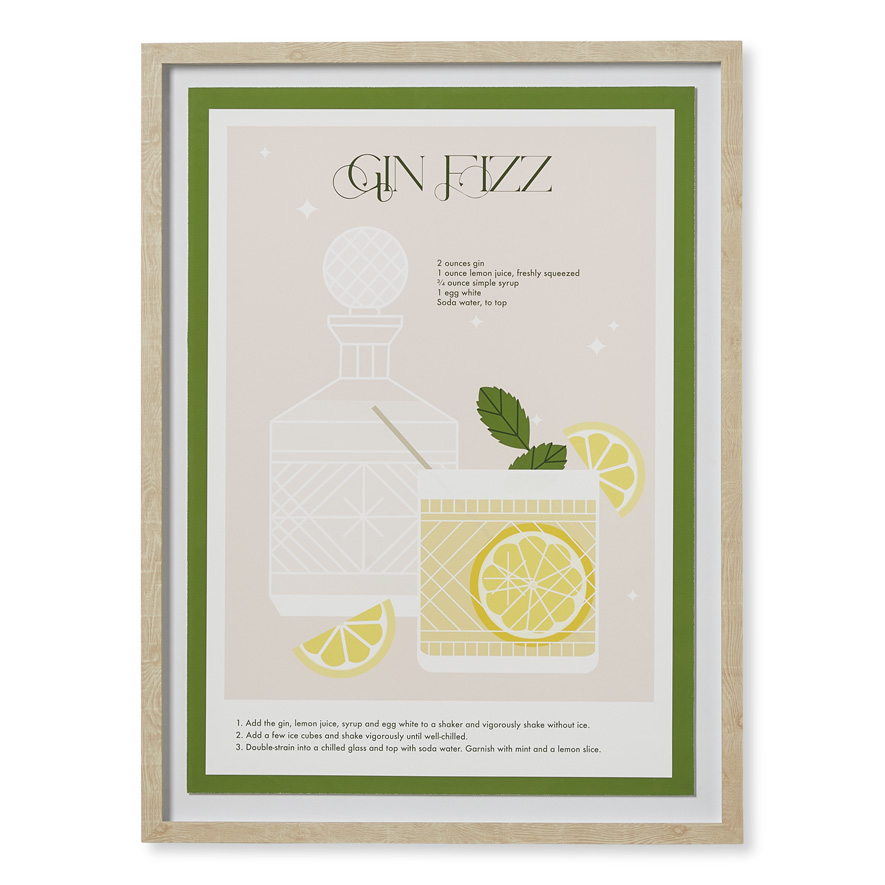 Cocktail Gin Fizz Framed Wall Art Adairs
