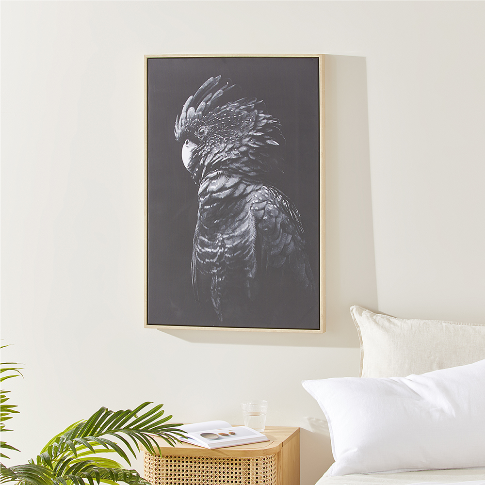 Flora & Fauna Midnight Cockatoo Canvas Adairs