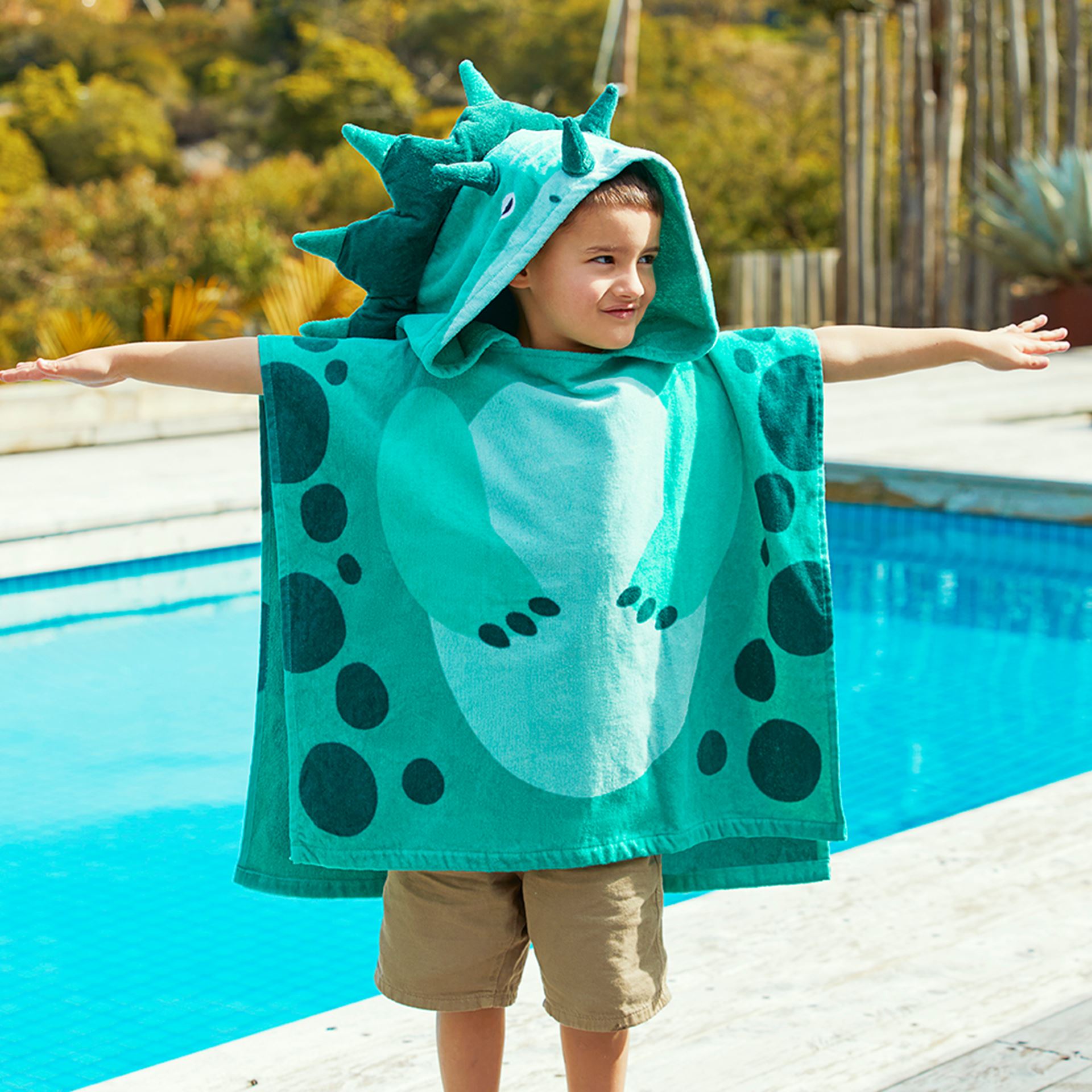 Adairs Kids - Kids Dino Hooded Towel