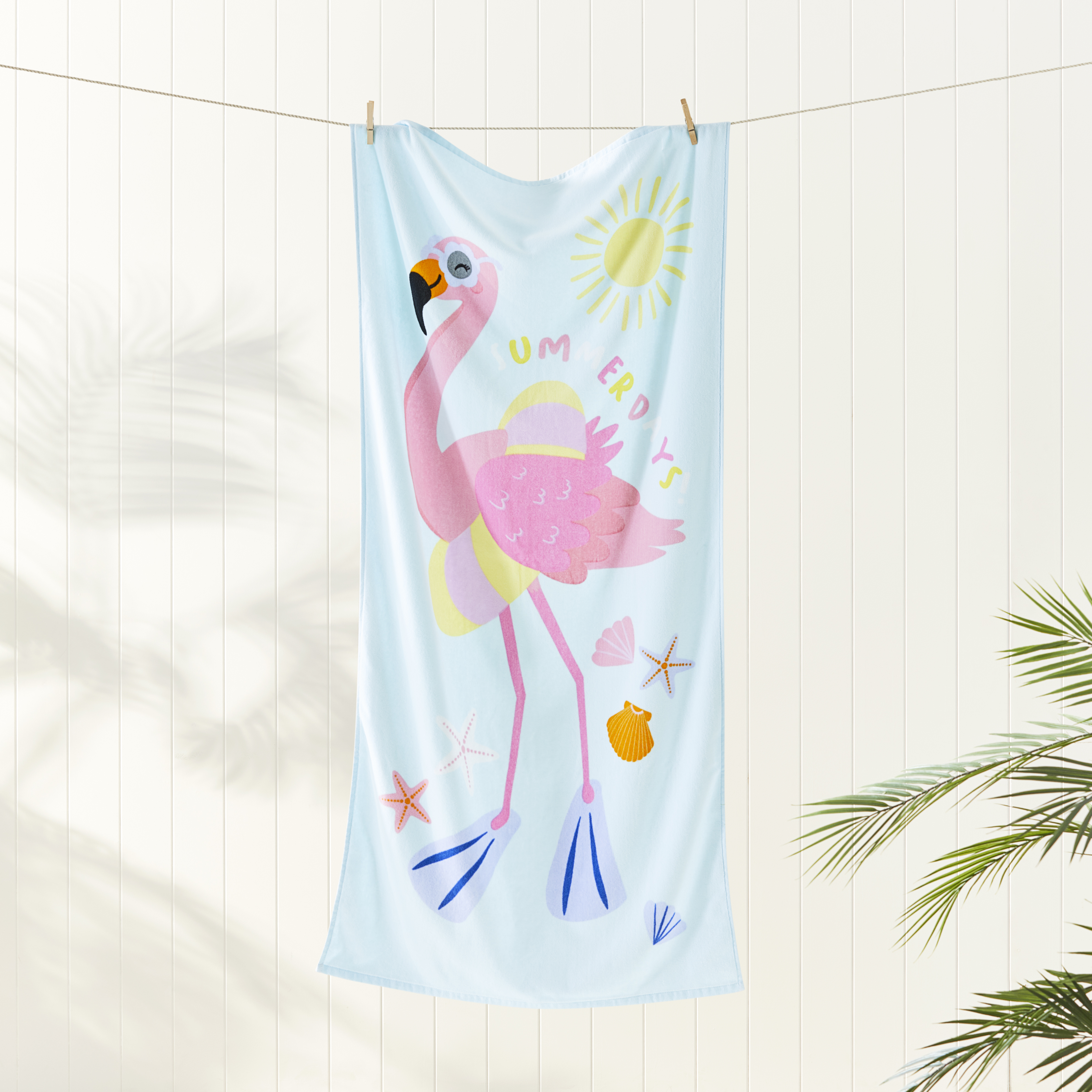 Adairs Kids Kids Flamingo Swim Printed Beach Towel