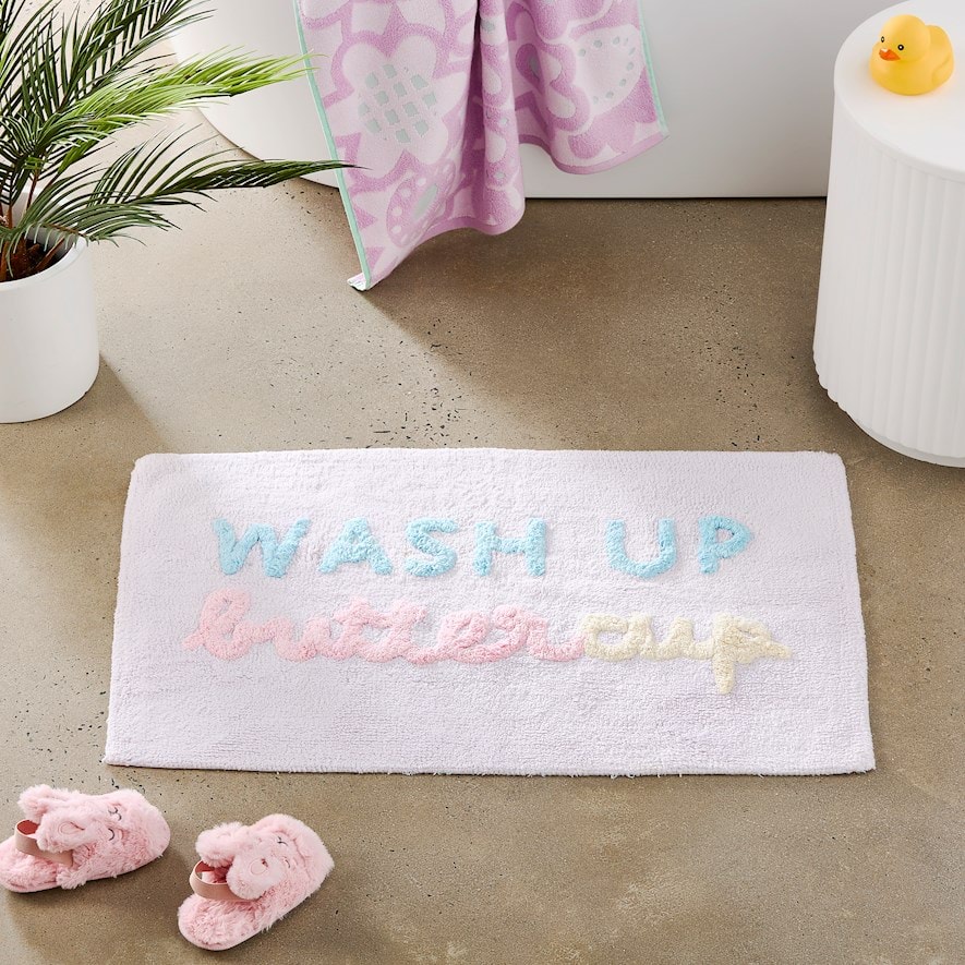 Adairs Kids Wash Up Buttercup Lilac Bath Mat Adairs
