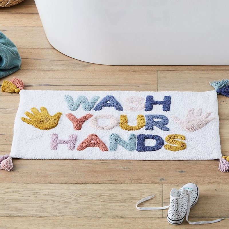 Adairs Kids - Novelty Wash Your Hands Multi Bath Mat, Bedroom