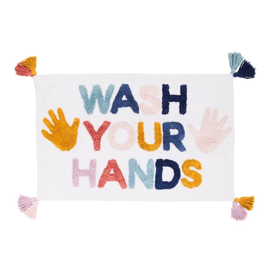 Adairs Kids Wash Your Hands Multi Novelty Bath Mat Adairs
