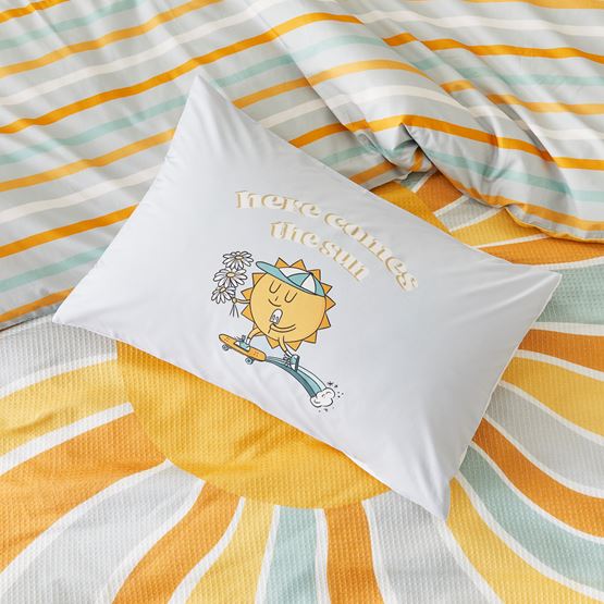Here Comes The Sun Slate Kids Text Pillowcase