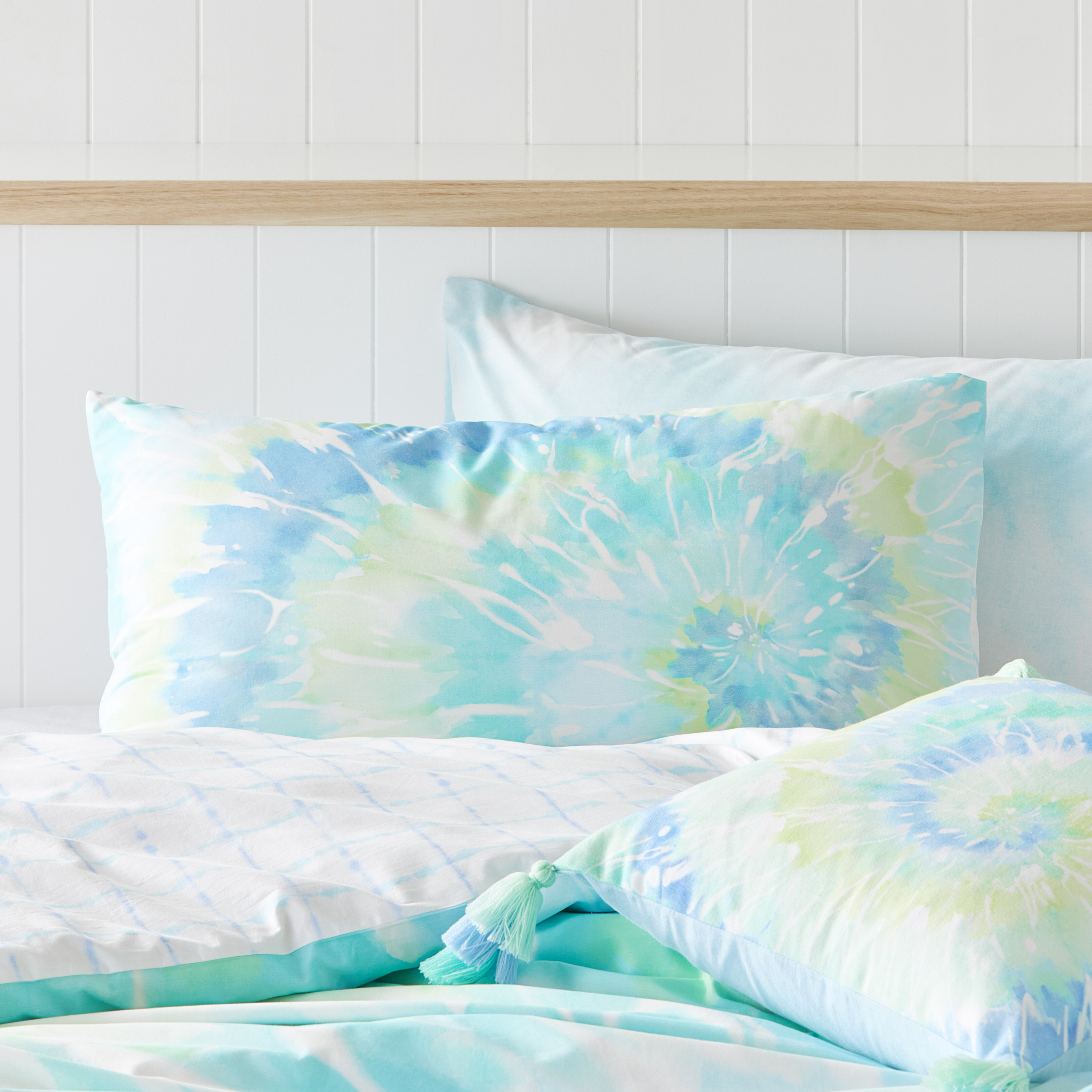 Adairs Kids Ziggy Tie Dye Marine Quilt Cover Set Adairs