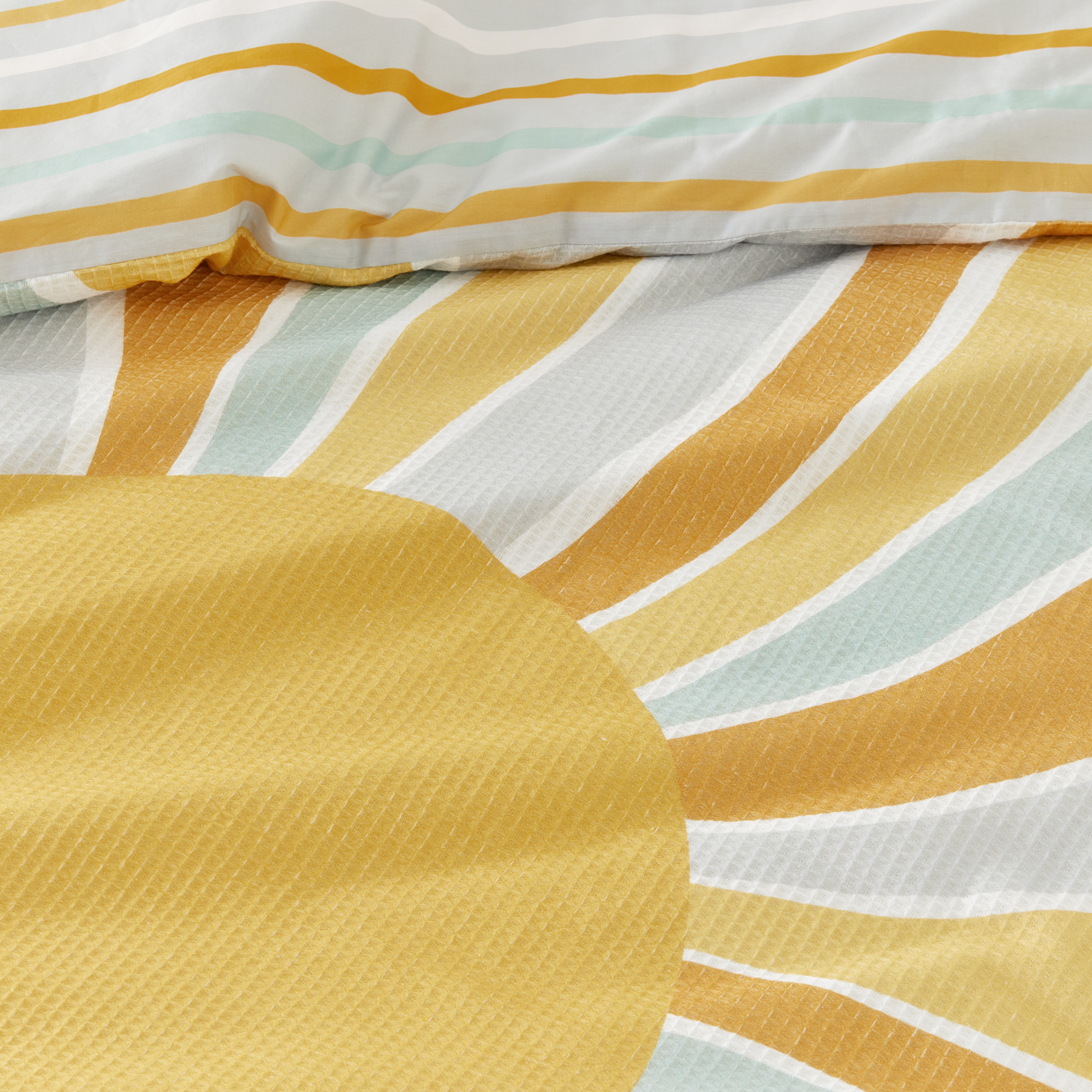 Adairs Kids Rise and Shine Waffle Blue Quilt Cover Set Adairs