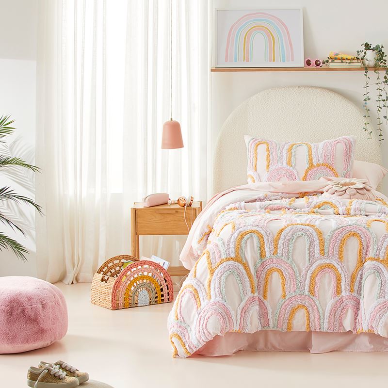Adairs Kids - Rosie Rainbow Tufted Quilt Cover | Kids Covers and Coverlets |