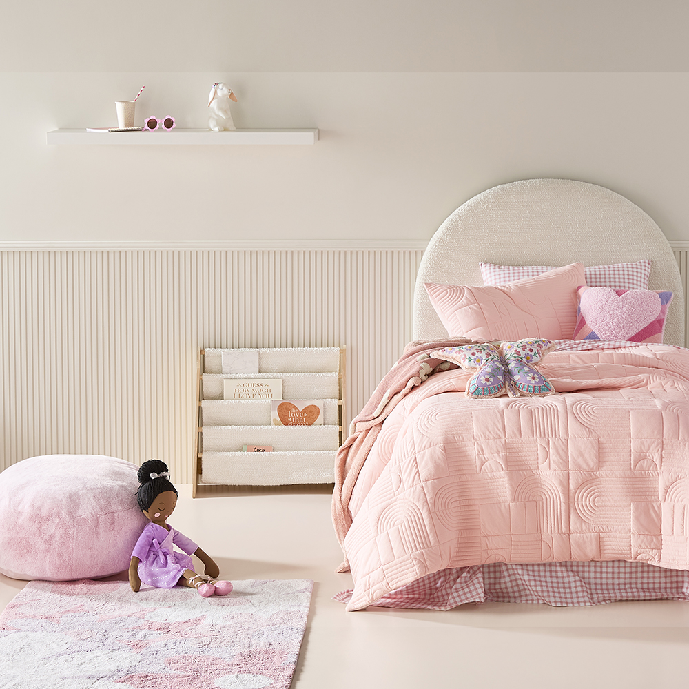 Adairs Kids - Marlowe Soft Pink Quilted Jersey Quilt Cover Set | Adairs