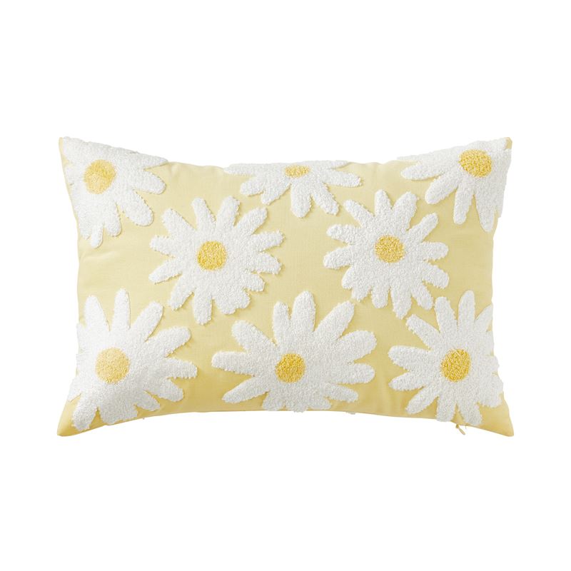 Lemon Daisy Tufted Cushion