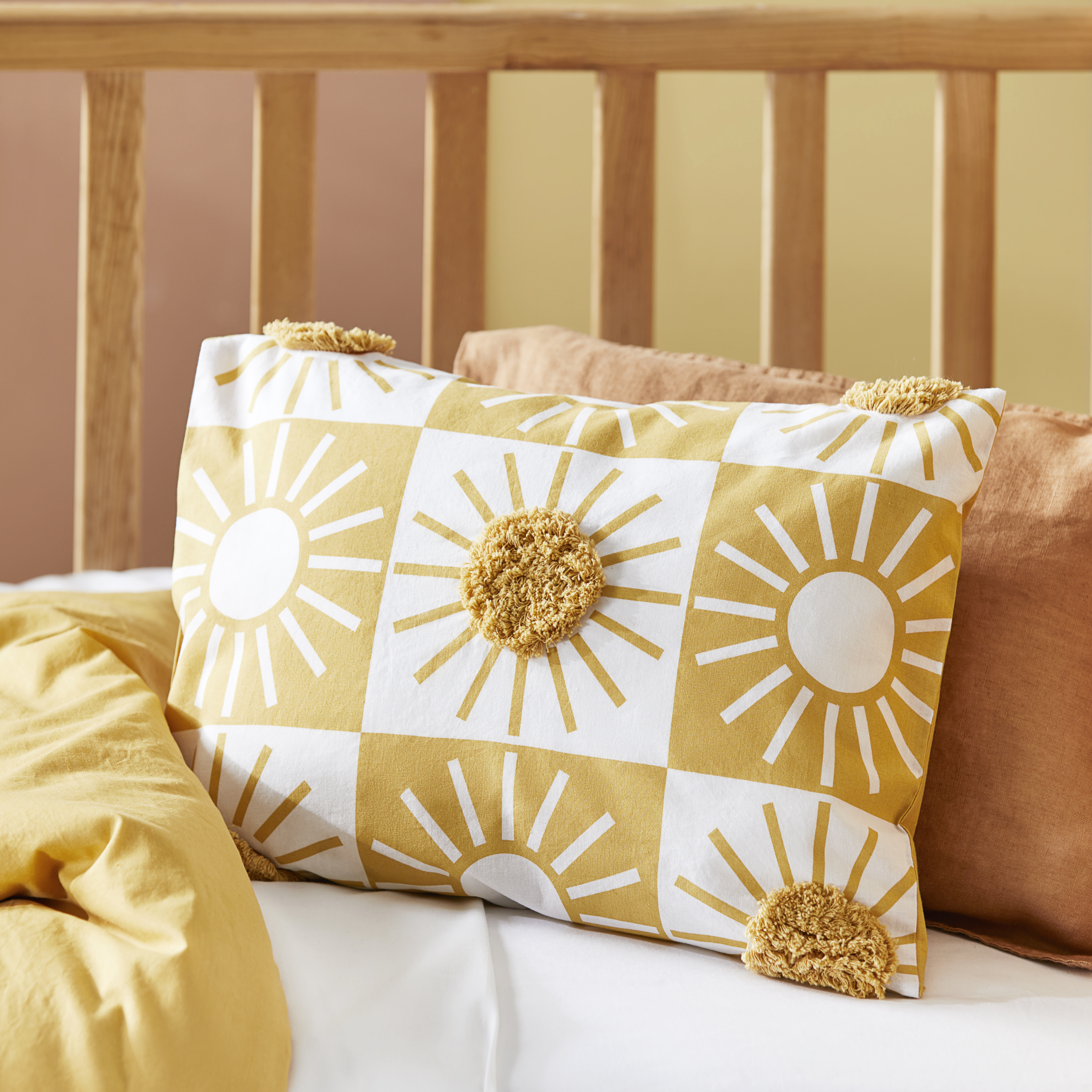 Adairs Kids Sonny Tufted Sunshine Cot Quilt Cover Set Adairs