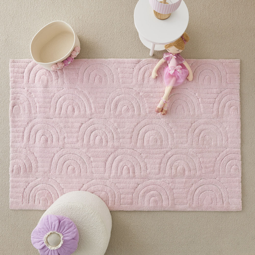 Adairs Kids Rainbow Pink Dream Rug Adairs