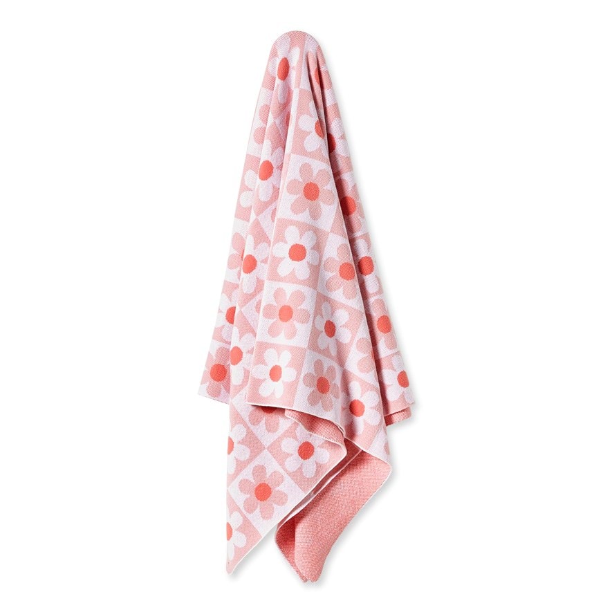Adairs Kids Knitted Daisy Checkerboard Cotton Throw Home