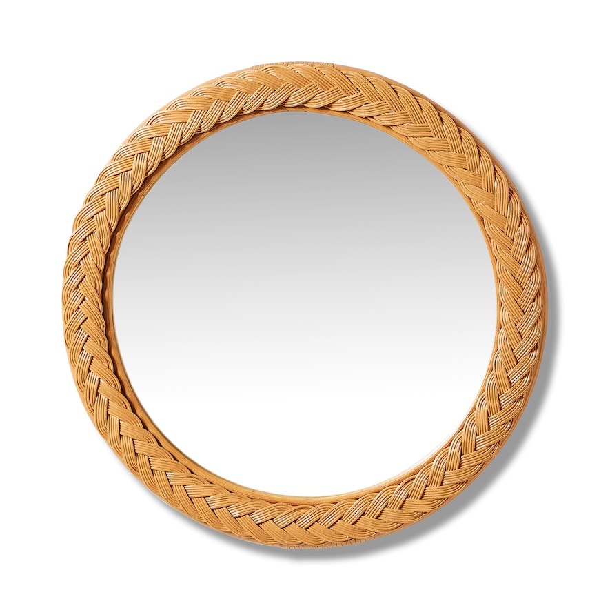 Adairs Kids Holly Honey Round Rattan Mirror Adairs