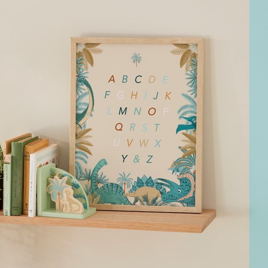 Adairs Kids Dino ABC Wall Art Adairs