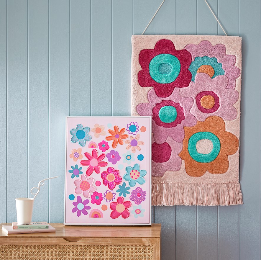 Adairs Kids Painted Floral Wall Art Adairs